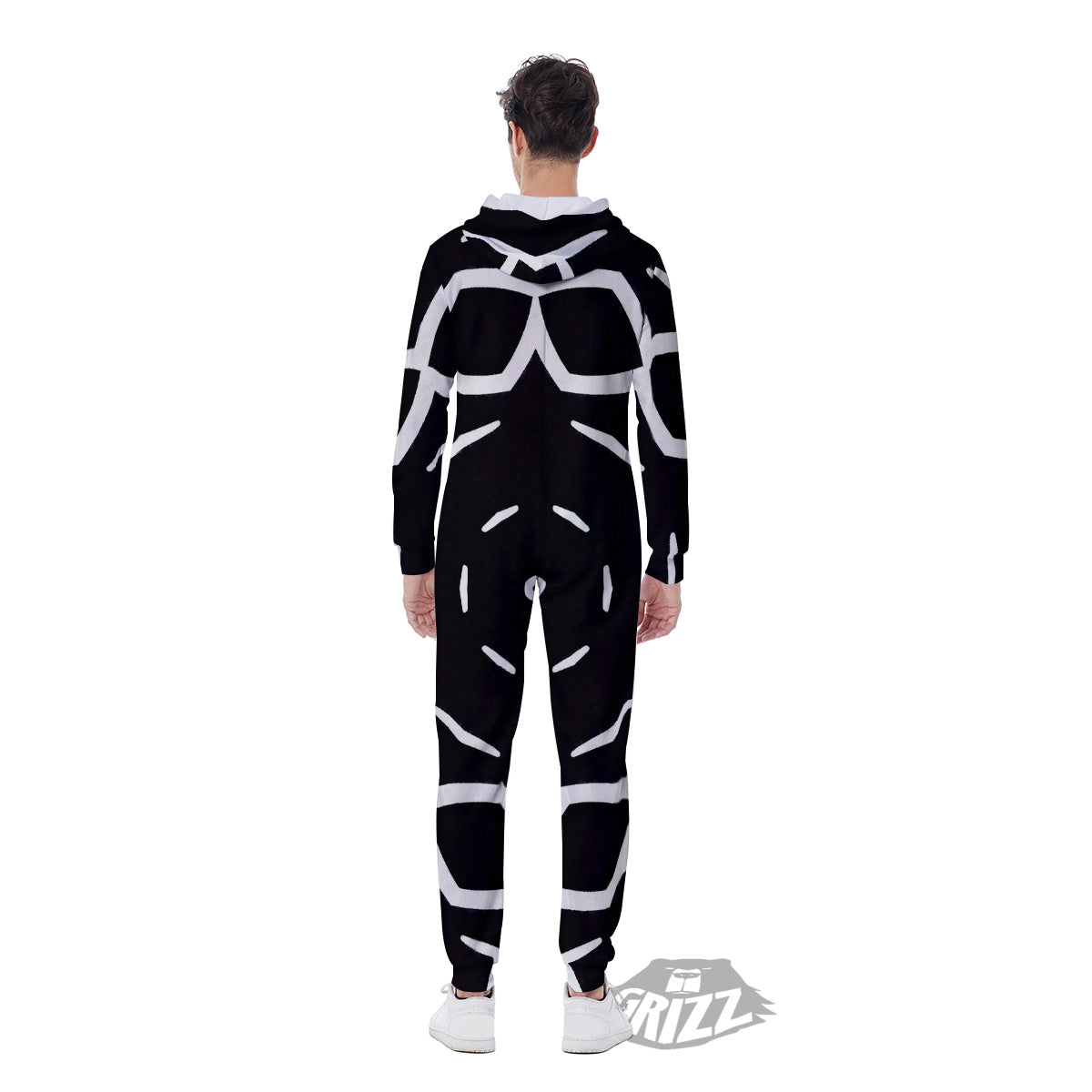 Kaleidoscope Black Print Men's Jumpsuit-grizzshop