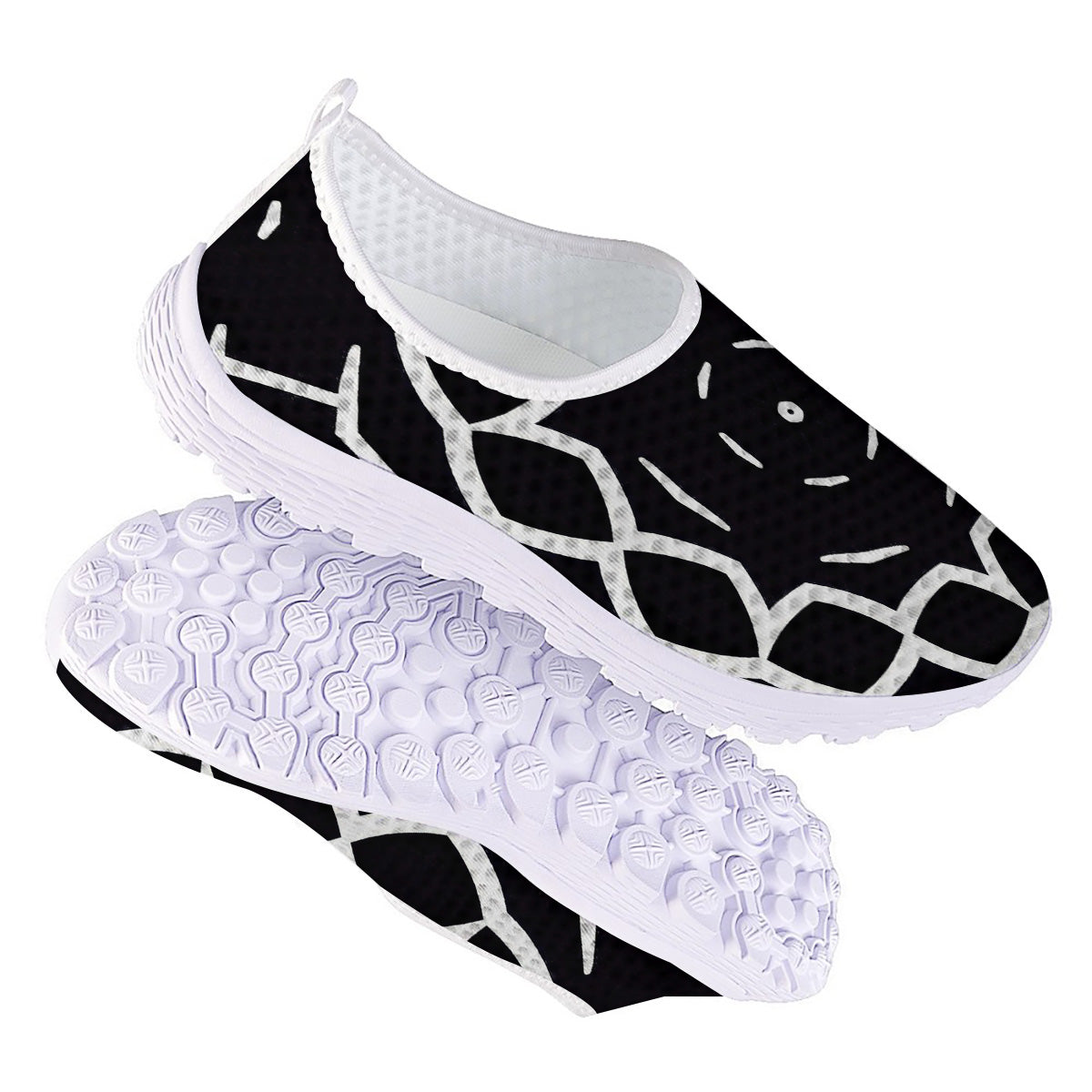 Kaleidoscope Black Print Nurse Shoes-grizzshop