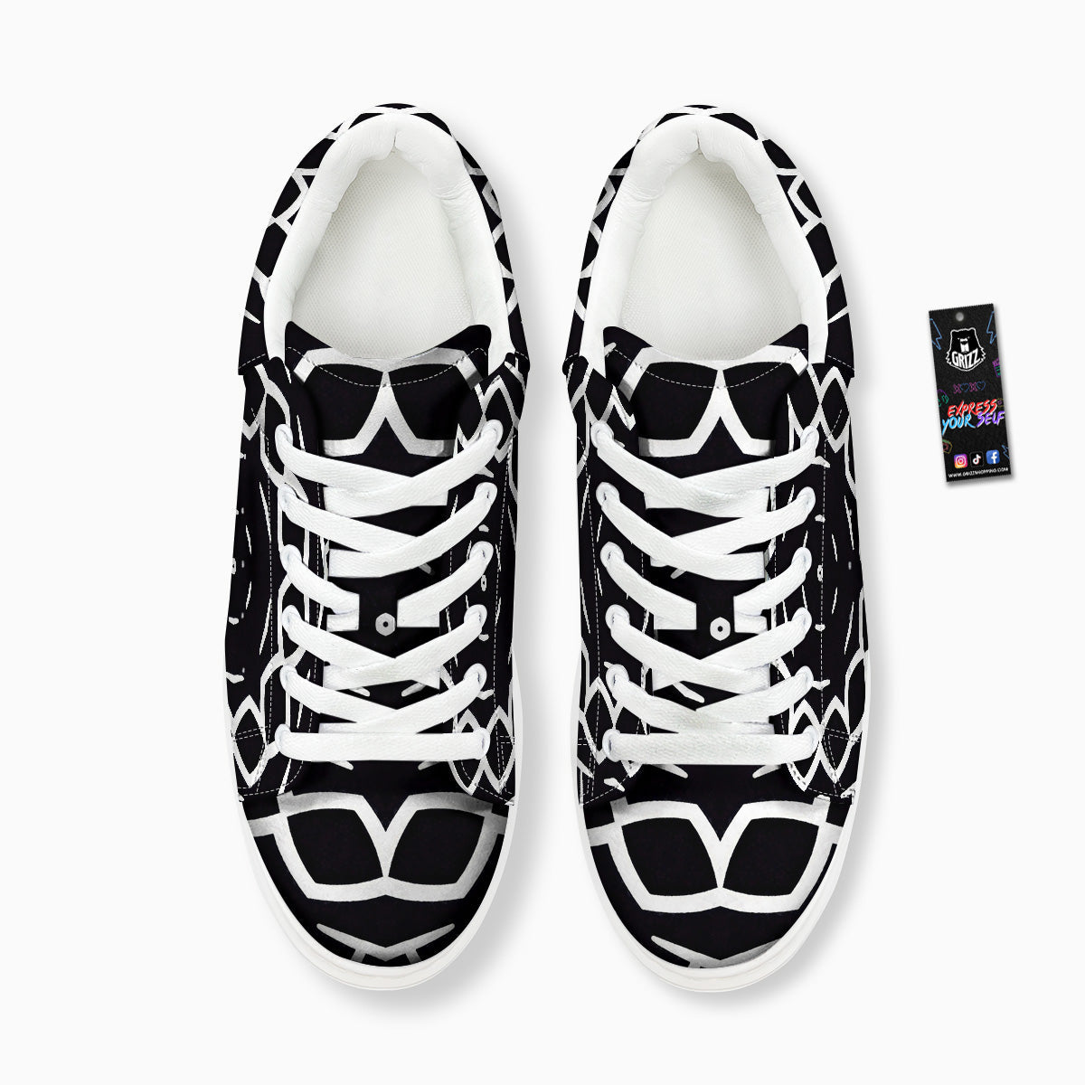Kaleidoscope Black Print Platform Shoes-grizzshop