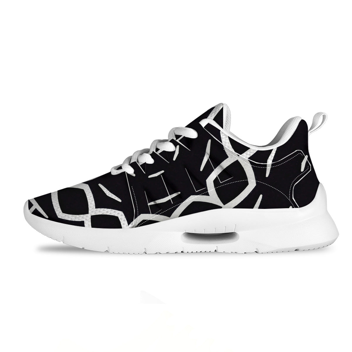 Kaleidoscope Black Print Tennis Shoes-grizzshop