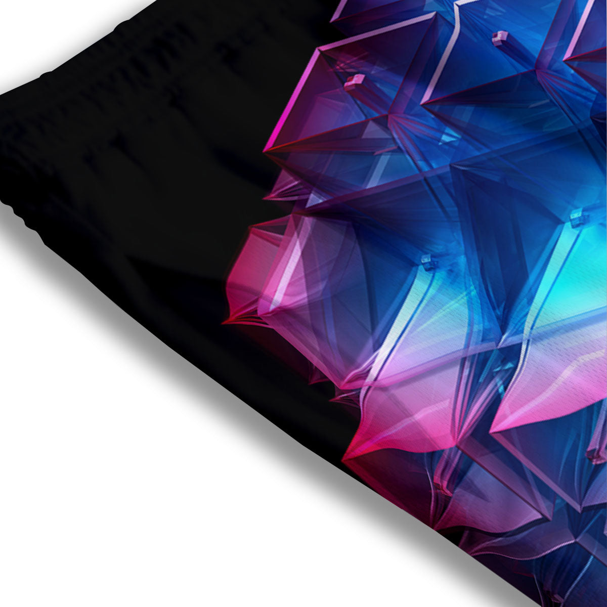 Kaleidoscope Blue And Purple Print Mesh Shorts