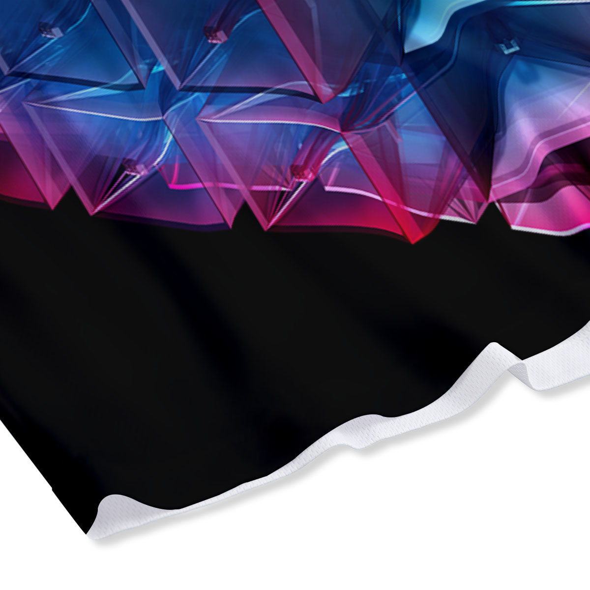 Kaleidoscope Blue And Purple Print Mesh Shorts