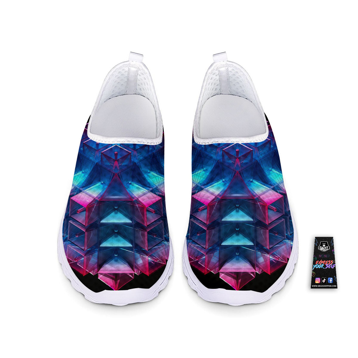 Kaleidoscope Blue And Purple Print Nurse Shoes-grizzshop