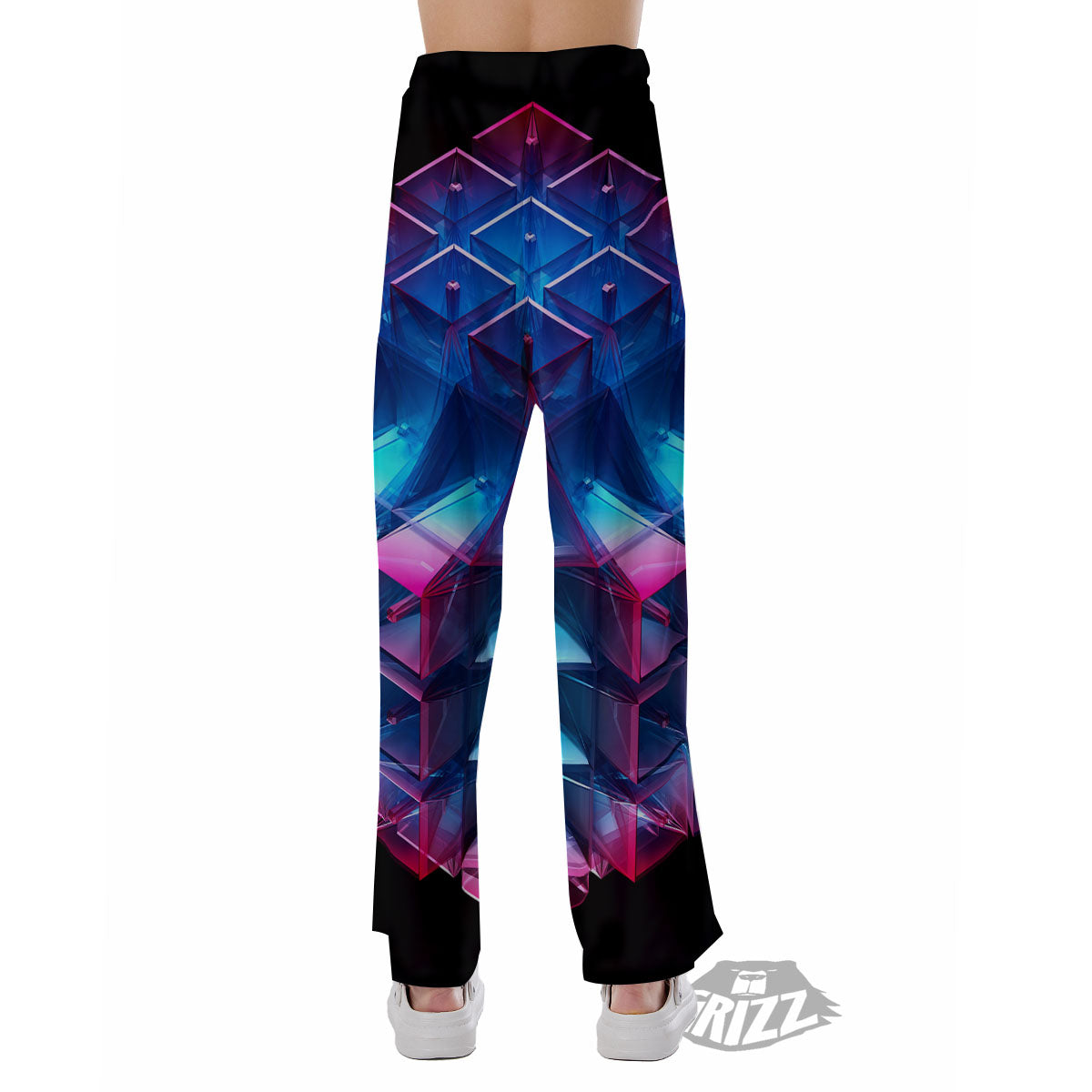 Kaleidoscope Blue And Purple Print Pajama Pants-grizzshop