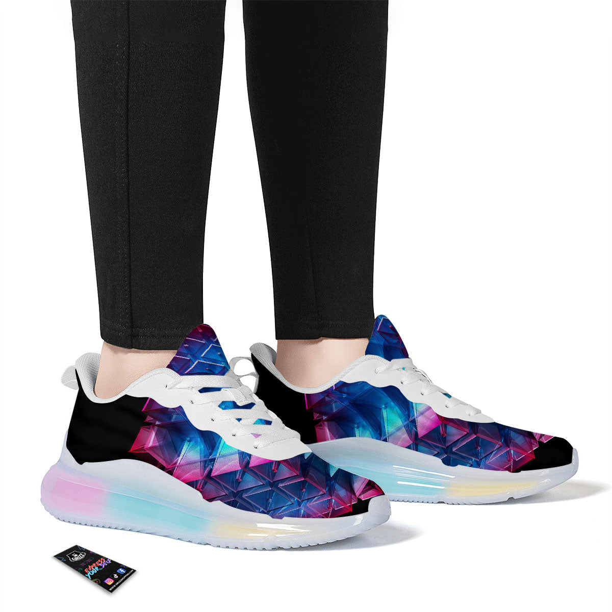Kaleidoscope Blue And Purple Print Running Sneakers-grizzshop