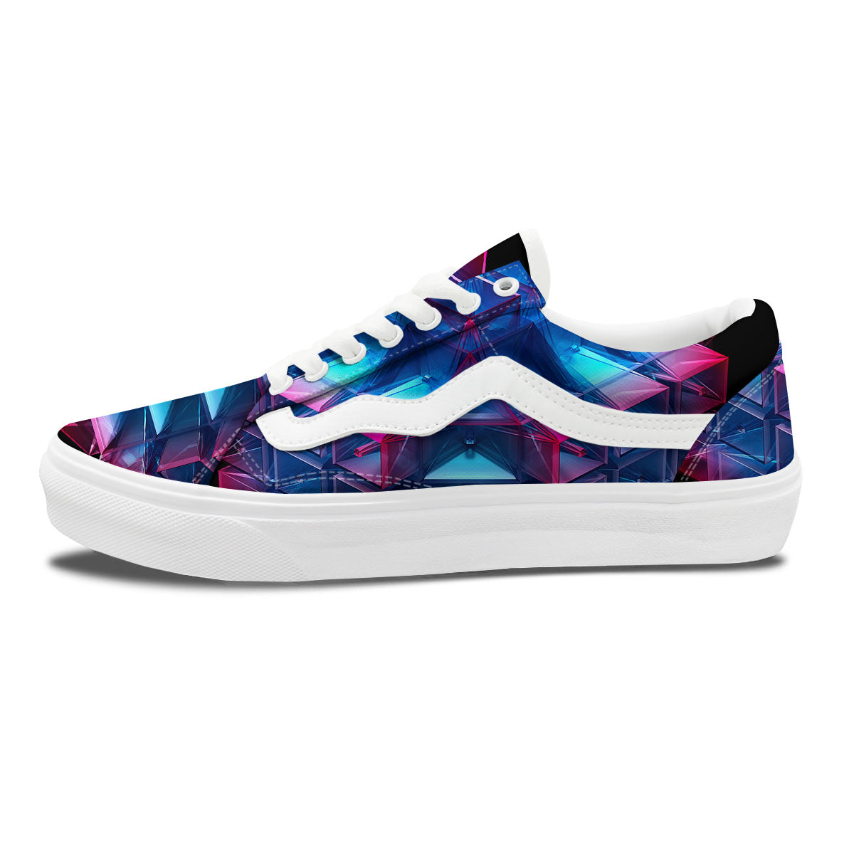 Kaleidoscope Blue And Purple Print Skate Shoes-grizzshop