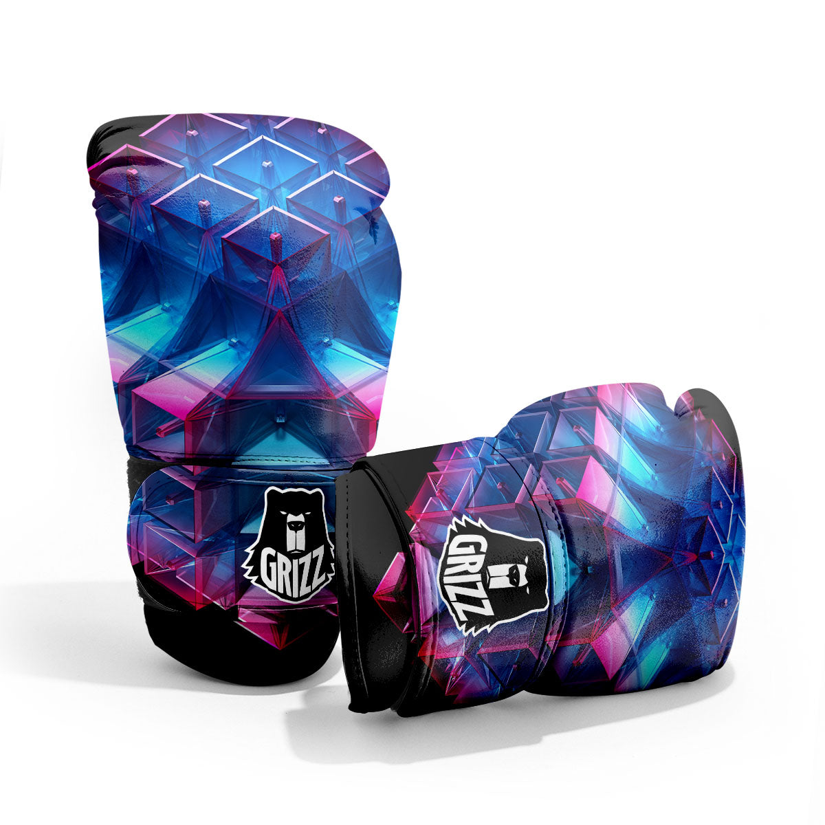 Kaleidoscope Blue And Purple Print Pro Boxing Glove