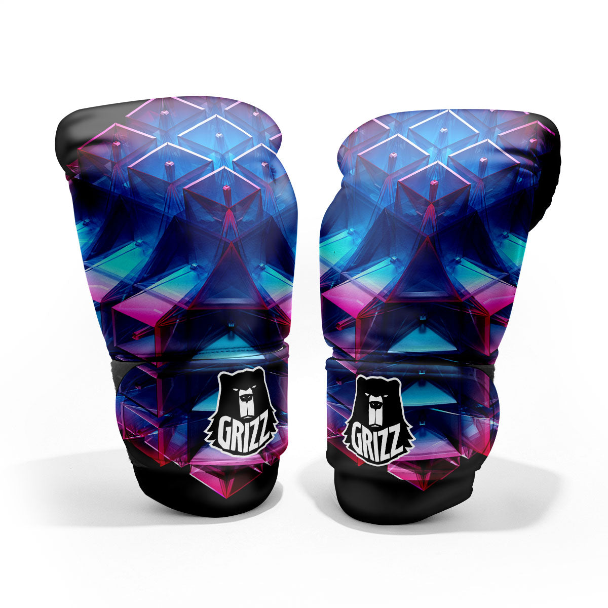 Kaleidoscope Blue And Purple Print Pro Boxing Glove