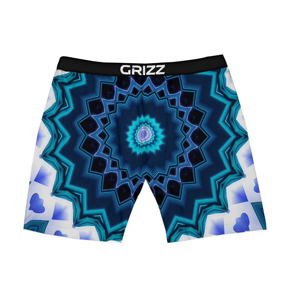 Kaleidoscope Blue Crystal Print Boxer Briefs-grizzshop