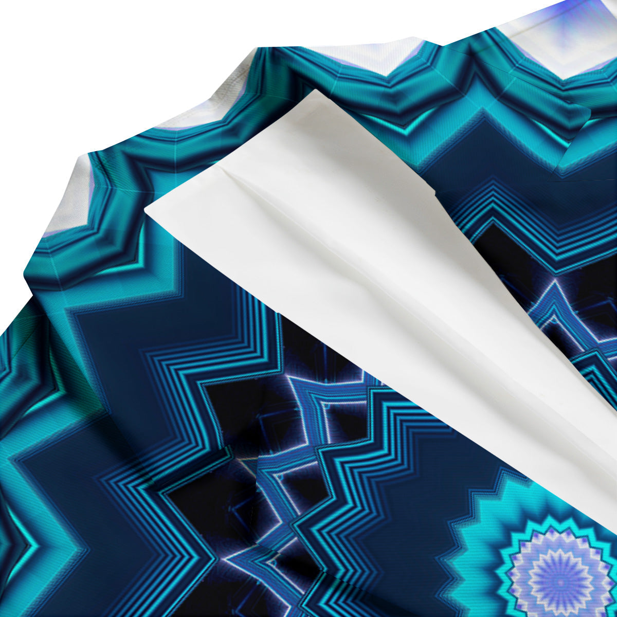Kaleidoscope Blue Crystal Print Men's Blazer-grizzshop