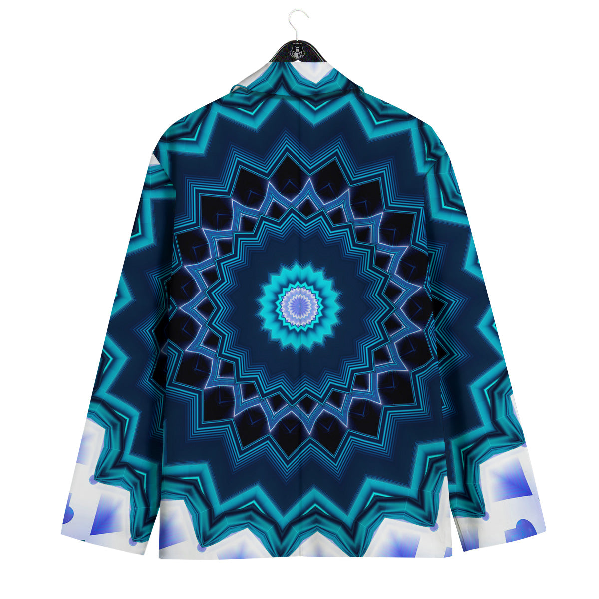Kaleidoscope Blue Crystal Print Men's Sport Coat-grizzshop