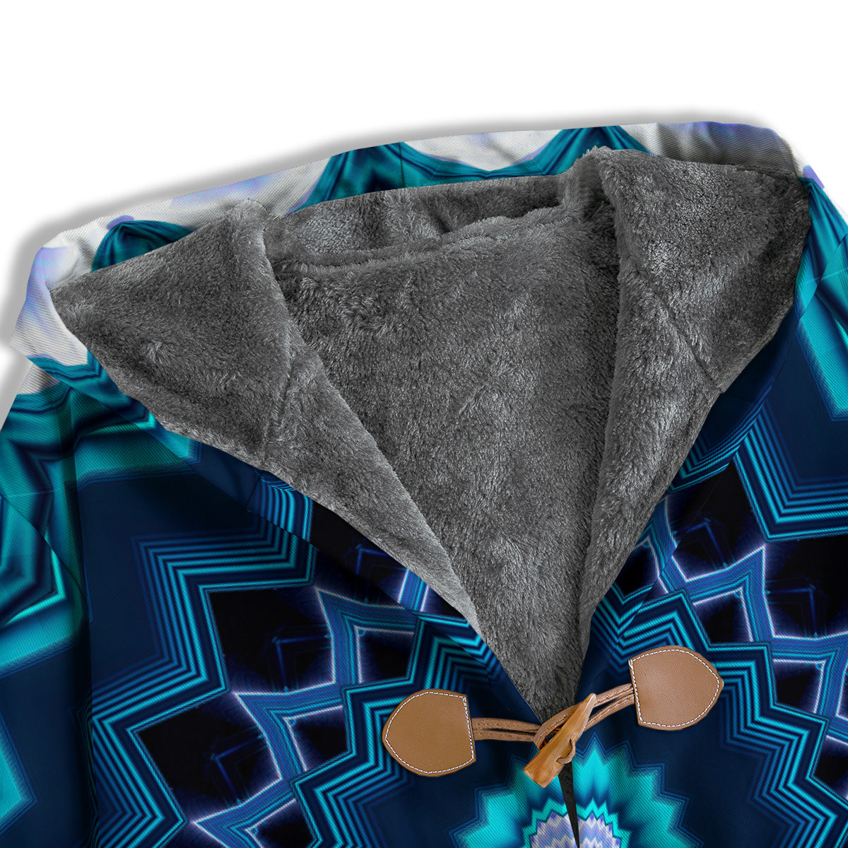 Kaleidoscope Blue Crystal Print Men's Windbreaker Jacket-grizzshop