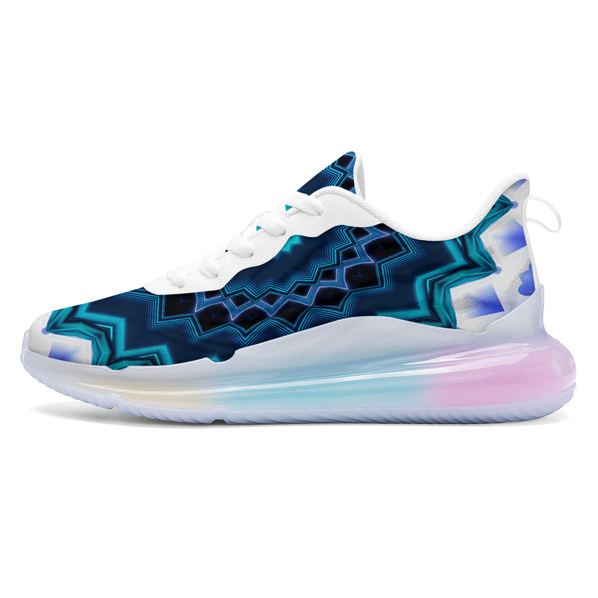 Kaleidoscope Blue Crystal Print Running Sneakers-grizzshop