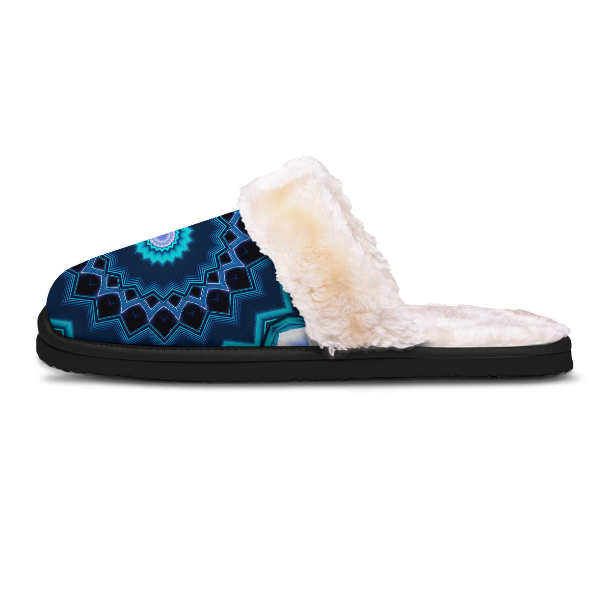 Kaleidoscope Blue Crystal Print Slippers-grizzshop