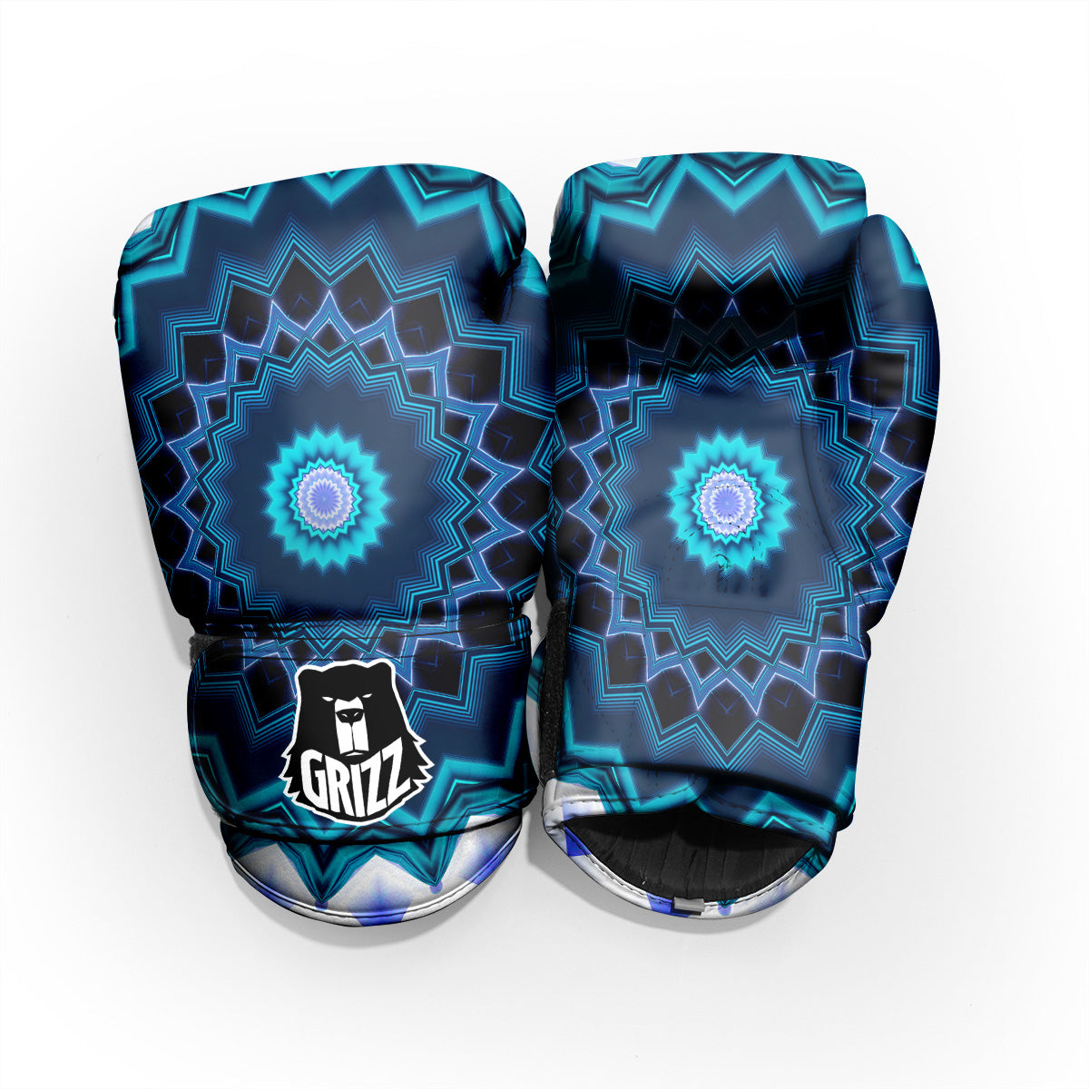 Kaleidoscope Blue Crystal Print Pro Boxing Glove