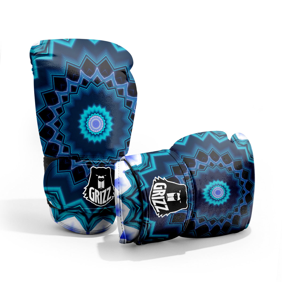 Kaleidoscope Blue Crystal Print Pro Boxing Glove