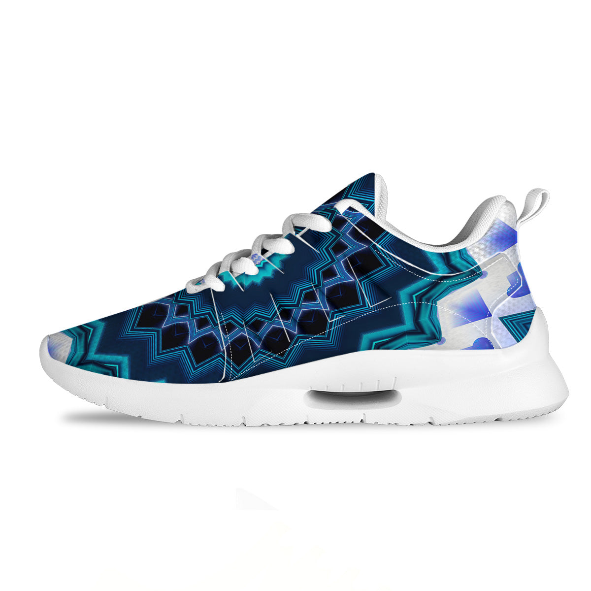 Kaleidoscope Blue Crystal Print Tennis Shoes-grizzshop