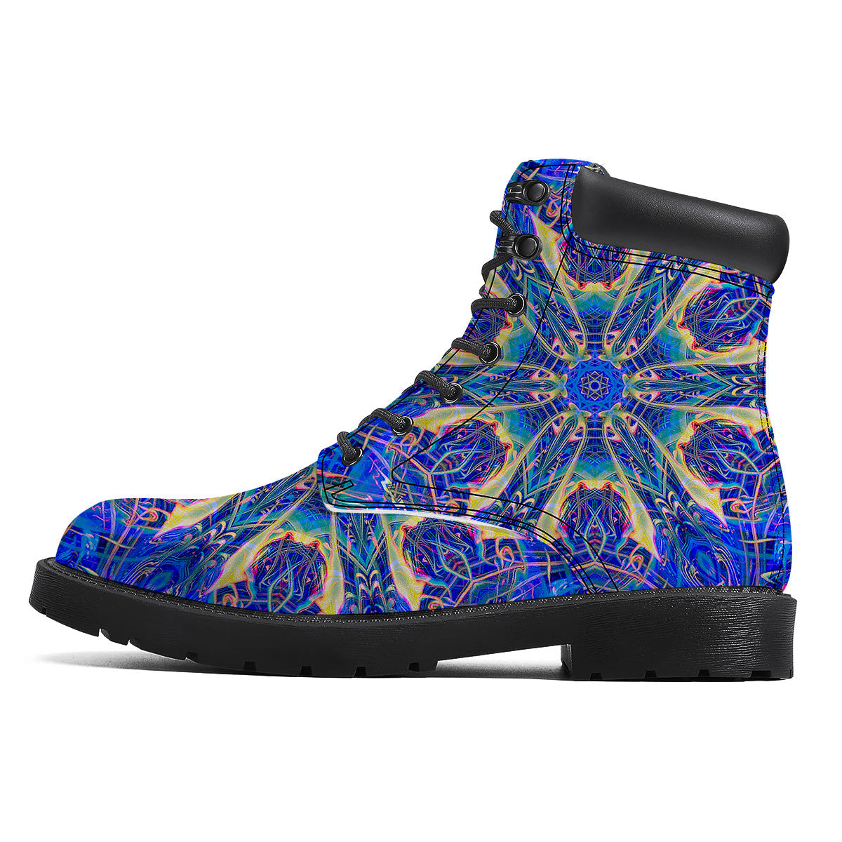 Kaleidoscope Blue Print Boots-grizzshop