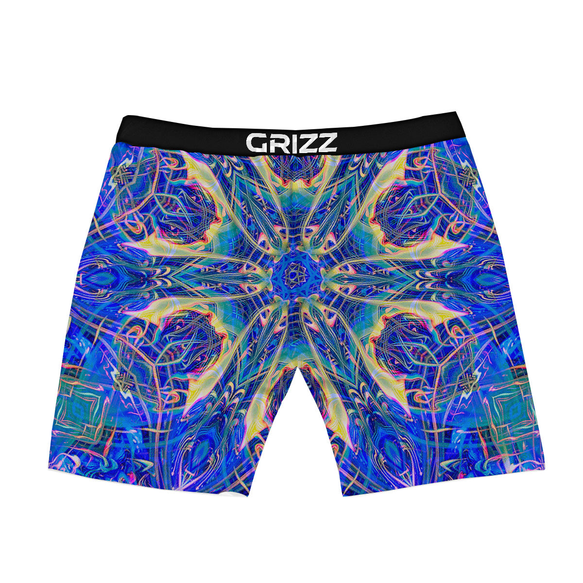 Kaleidoscope Blue Print Boxer Briefs-grizzshop