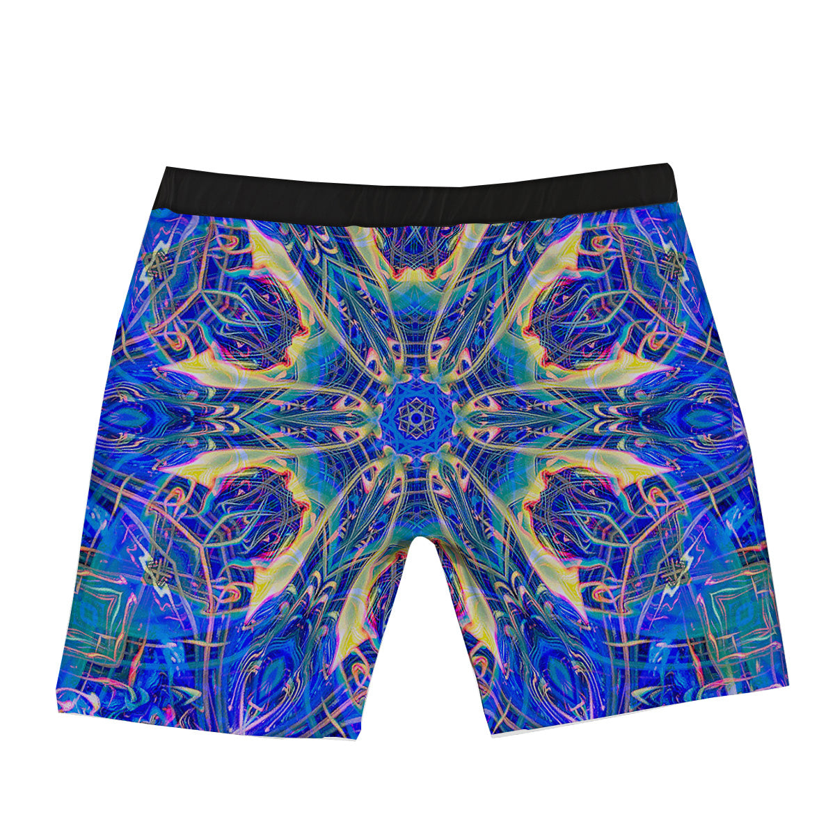 Kaleidoscope Blue Print Boxer Briefs-grizzshop