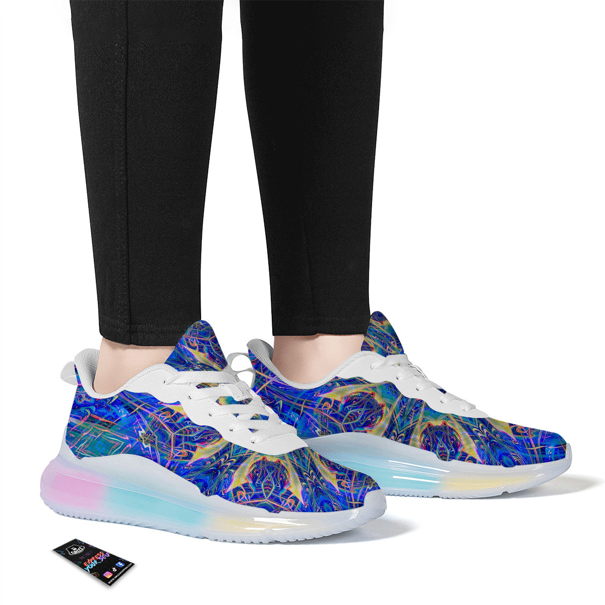 Kaleidoscope Blue Print Running Sneakers-grizzshop