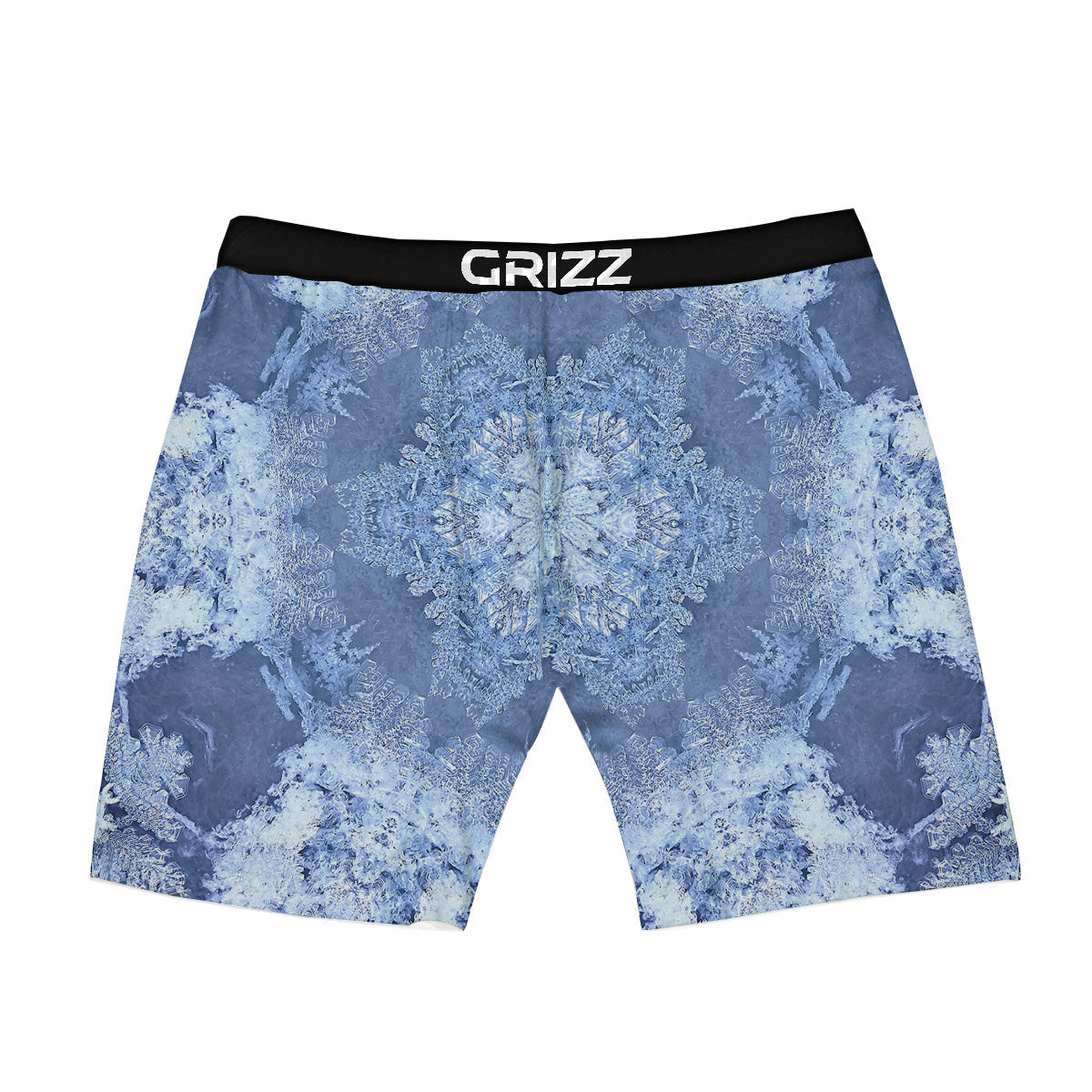 Kaleidoscope Blue Snowflake Print Boxer Briefs-grizzshop