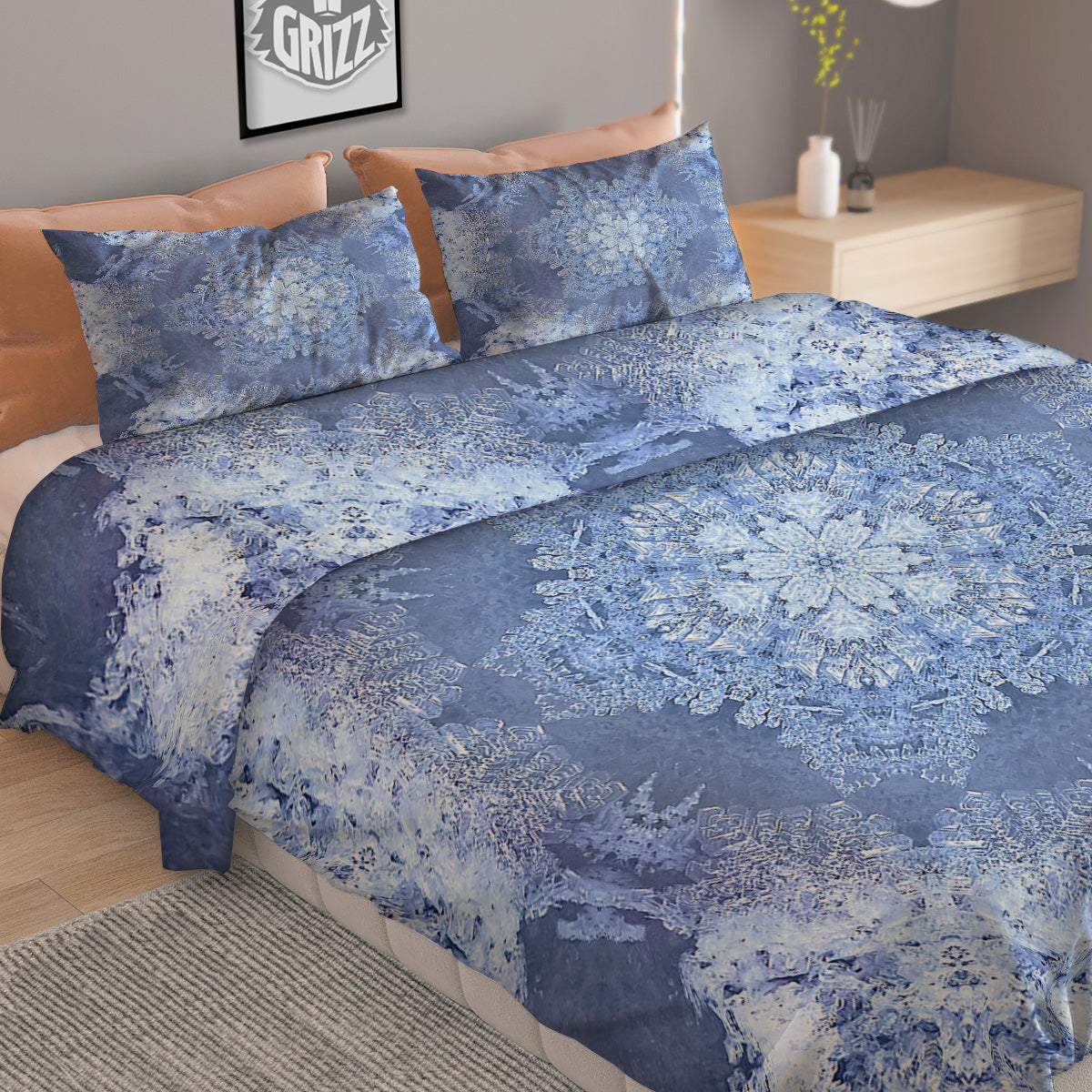 Horse Painting Dark Pink Print Duvet Cover Bedding Set