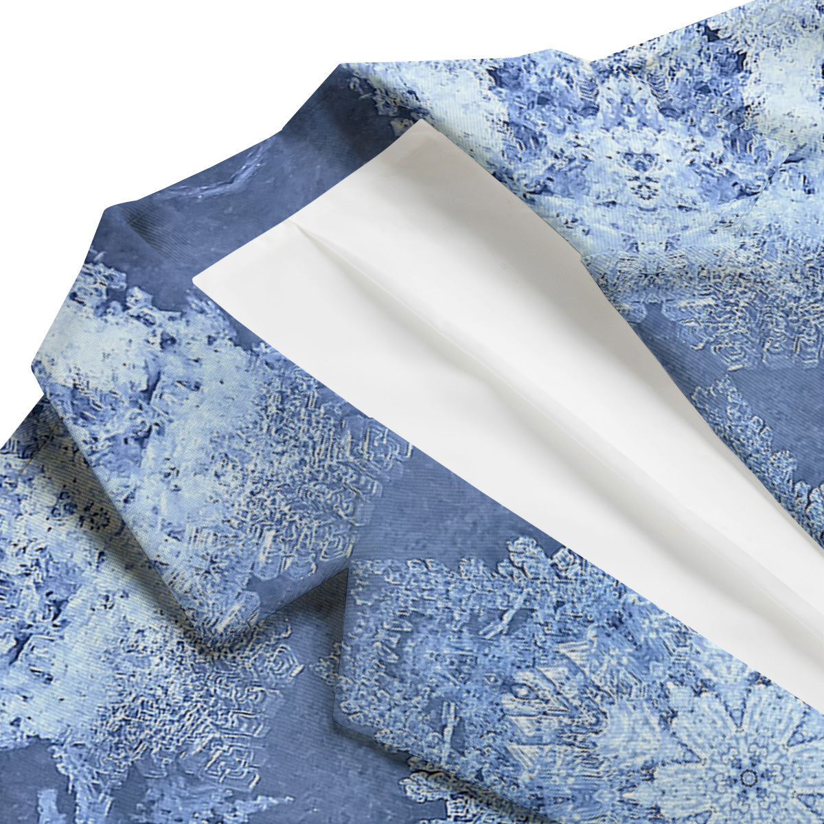 Kaleidoscope Blue Snowflake Print Men's Blazer-grizzshop