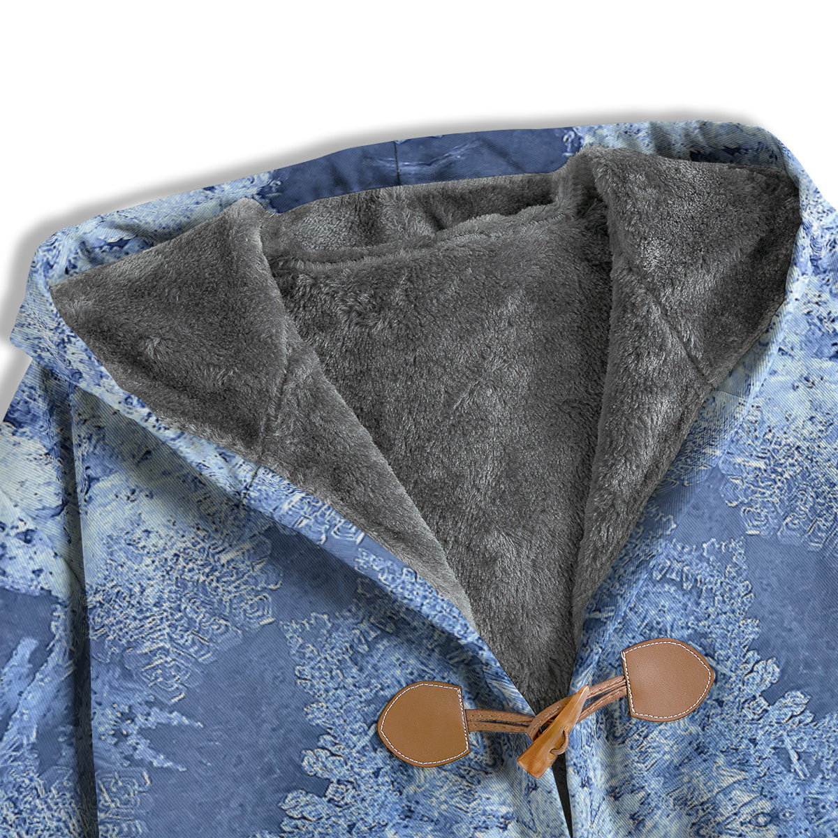 Kaleidoscope Blue Snowflake Print Men's Windbreaker Jacket-grizzshop