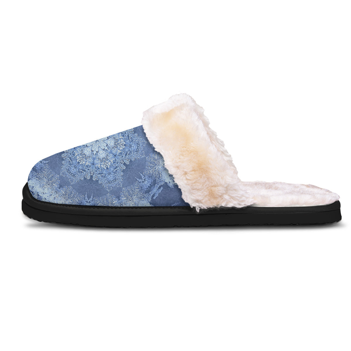 Kaleidoscope Blue Snowflake Print Slippers-grizzshop