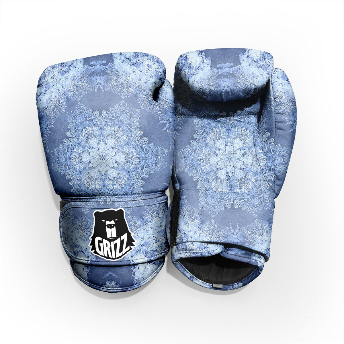 Kaleidoscope Blue Snowflake Print Pro Boxing Glove