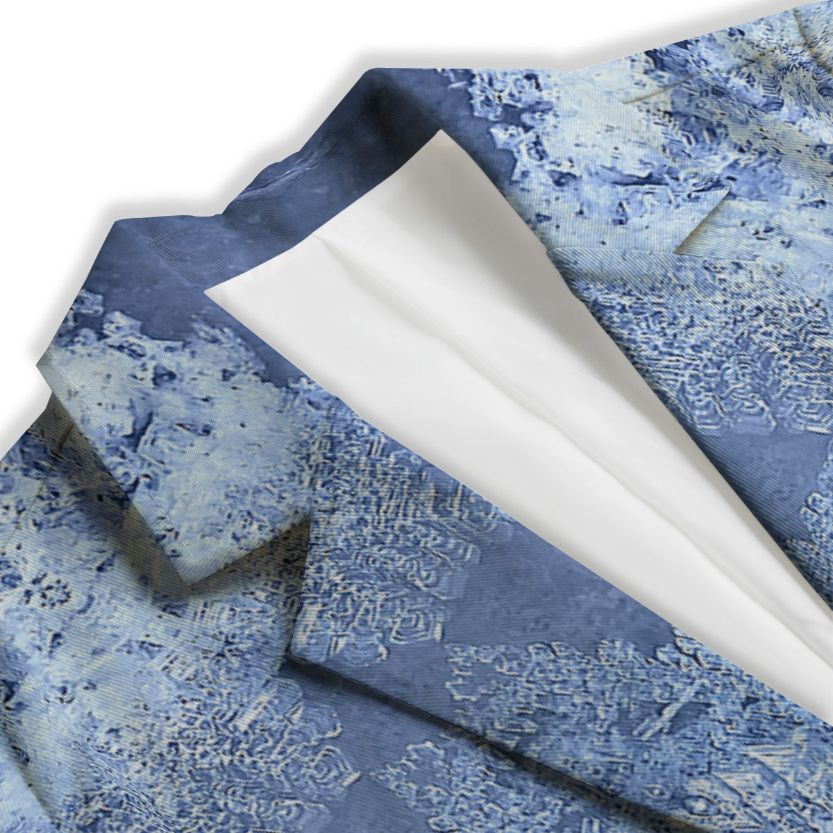 Kaleidoscope Blue Snowflake Print Women's Blazer-grizzshop