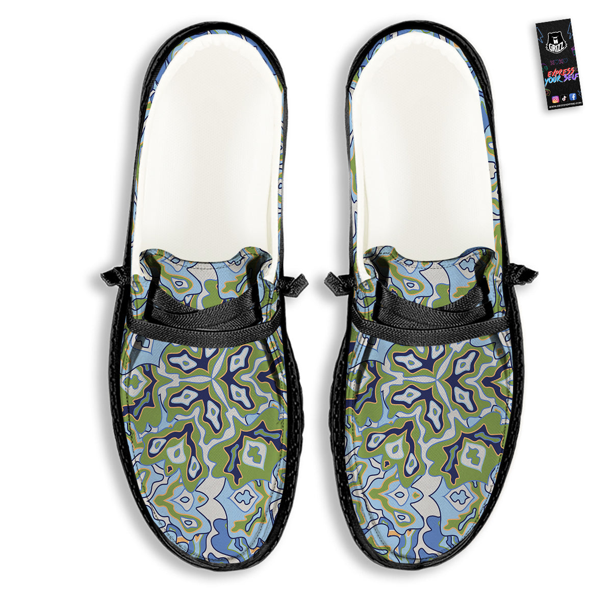 Kaleidoscope Boho Print Black Loafers-grizzshop