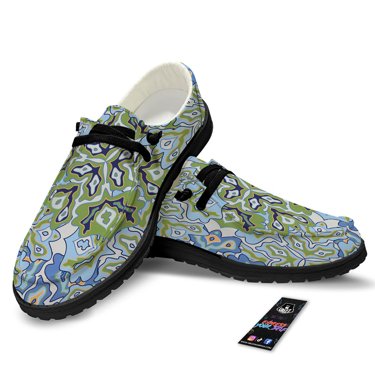 Kaleidoscope Boho Print Black Loafers-grizzshop