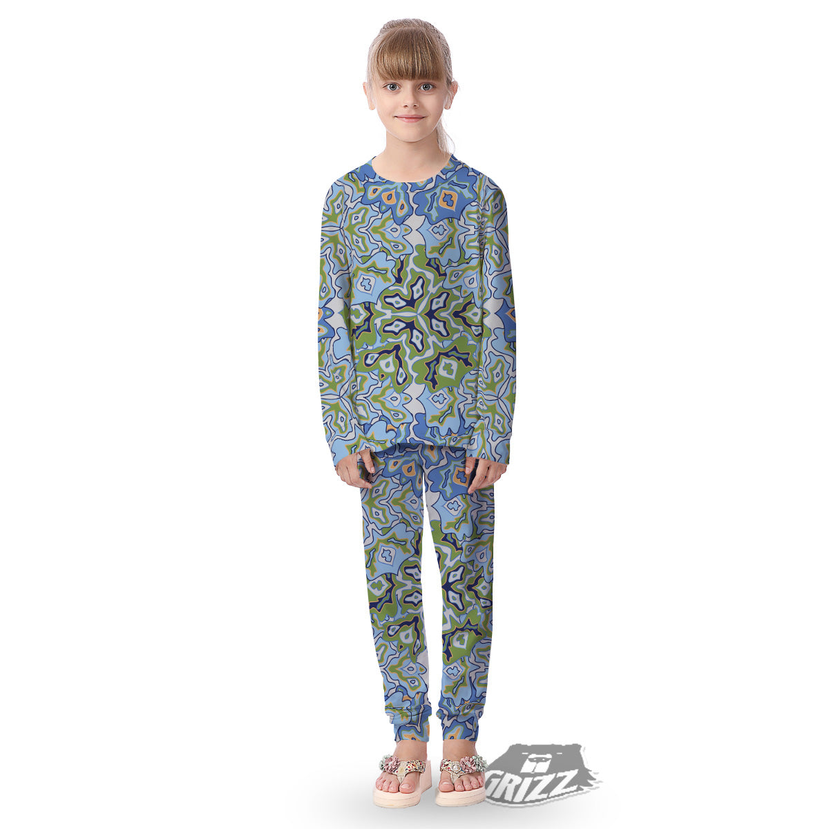 Kaleidoscope Boho Print Kid's Pajamas-grizzshop