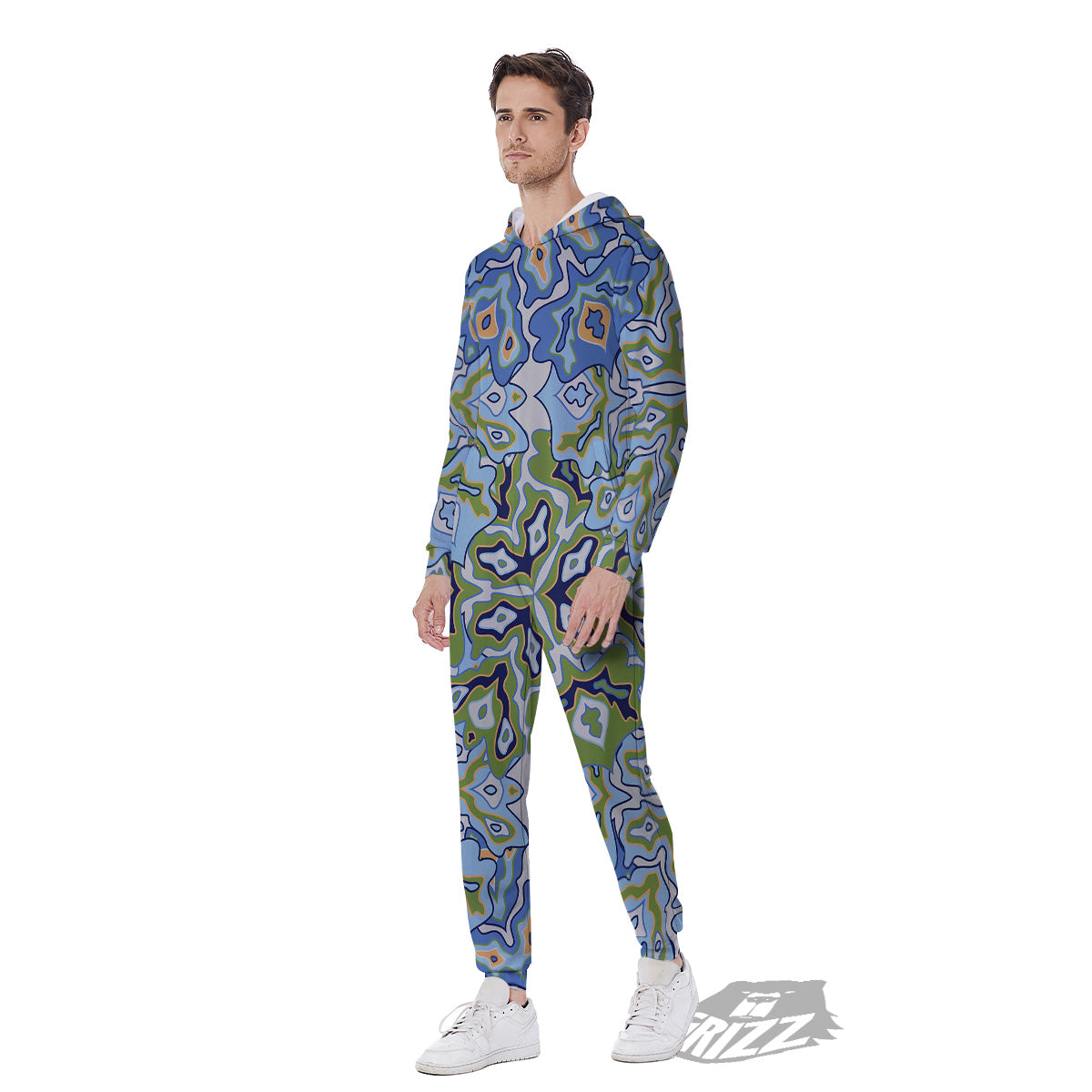 Kaleidoscope Boho Print Men's Jumpsuit-grizzshop