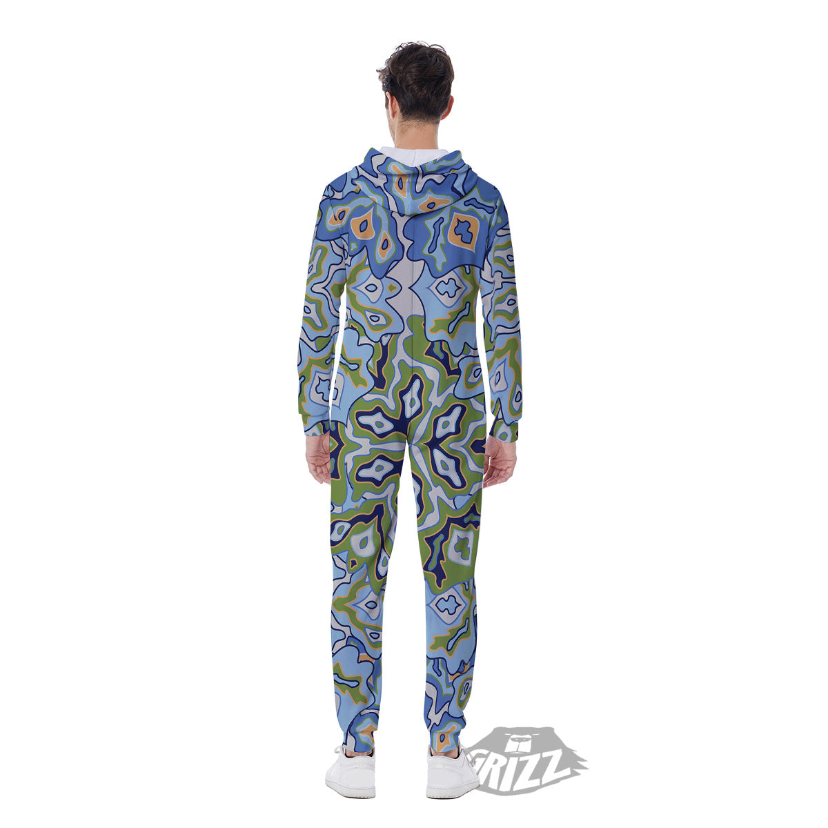 Kaleidoscope Boho Print Men's Jumpsuit-grizzshop