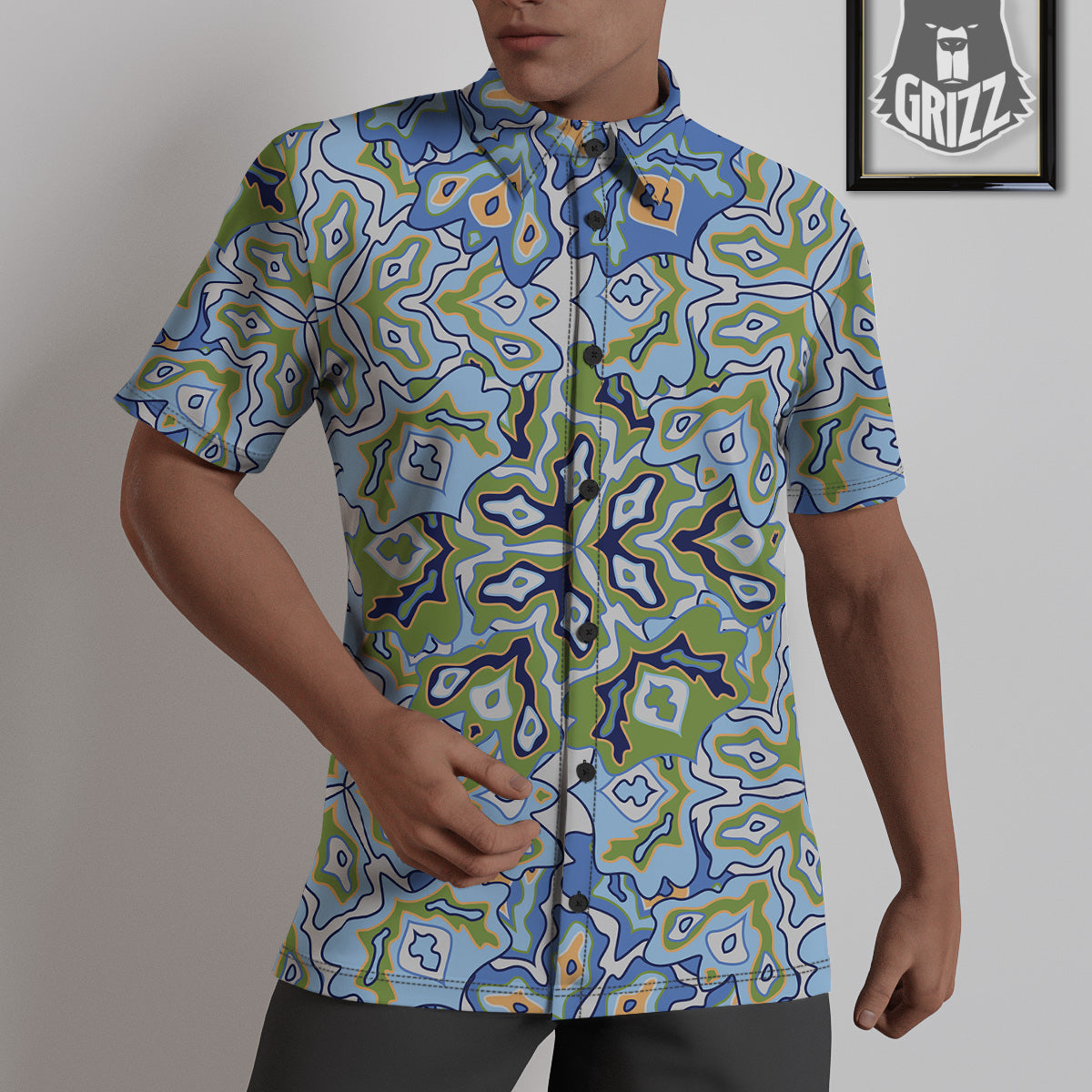 Kaleidoscope Boho Print Untucked Shirts-grizzshop