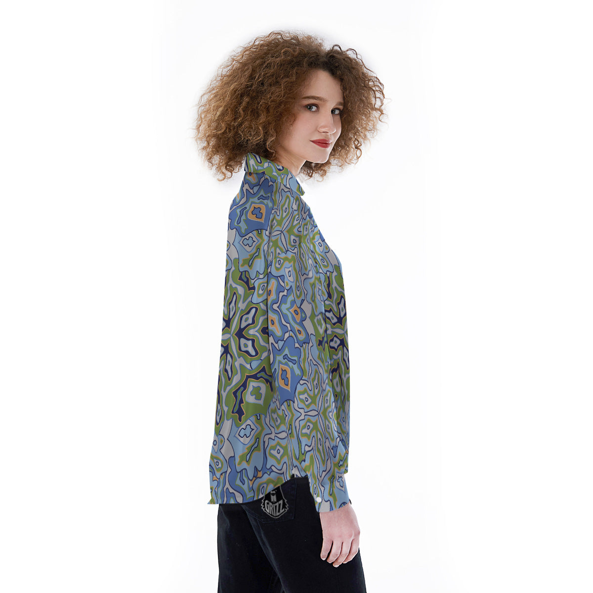 Kaleidoscope Boho Print Women's Long Sleeve Shirts-grizzshop