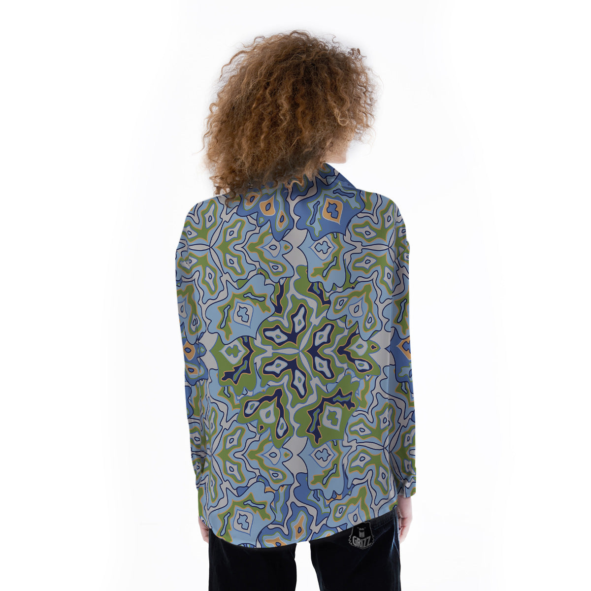 Kaleidoscope Boho Print Women's Long Sleeve Shirts-grizzshop