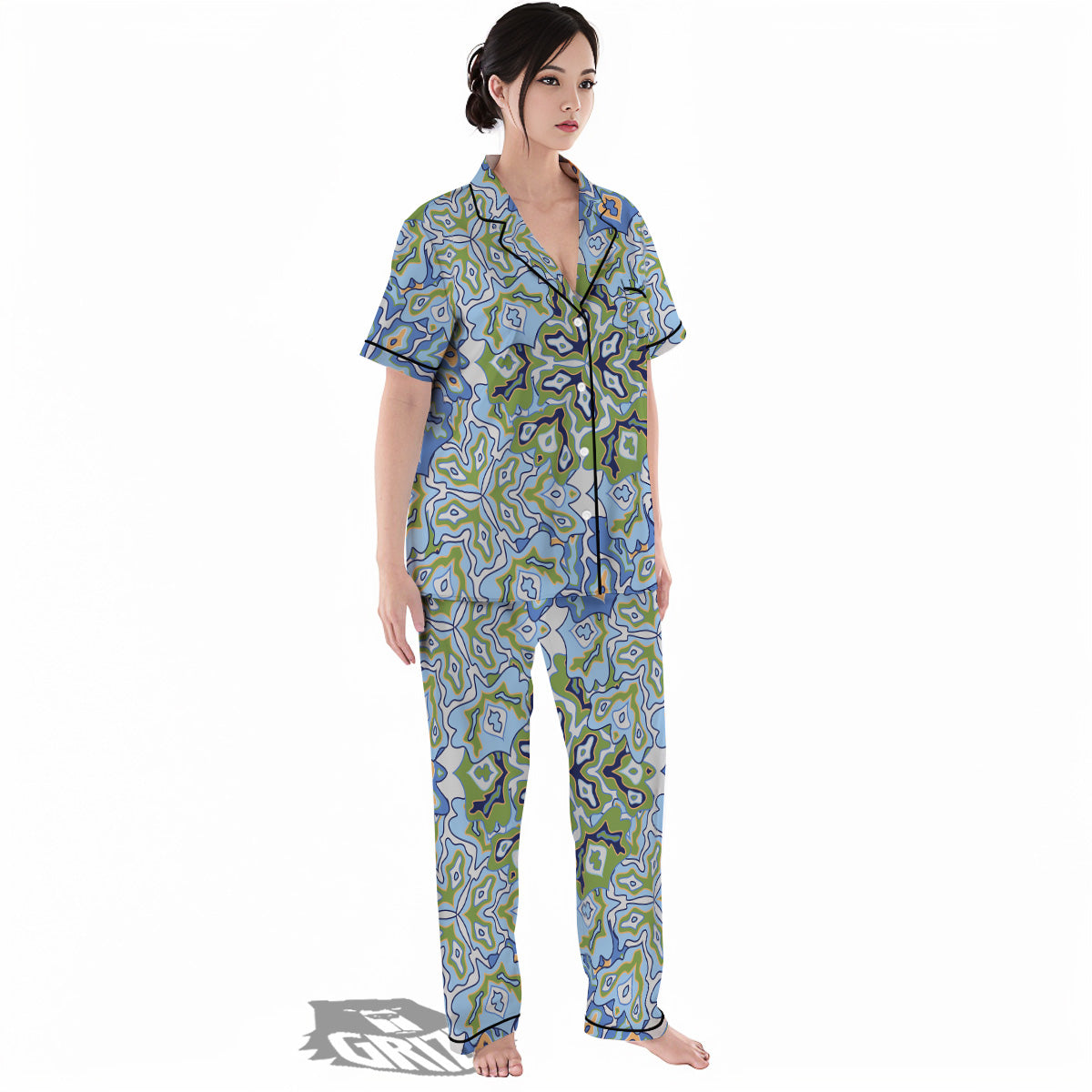 Kaleidoscope Boho Print Women's Pajamas Set-grizzshop