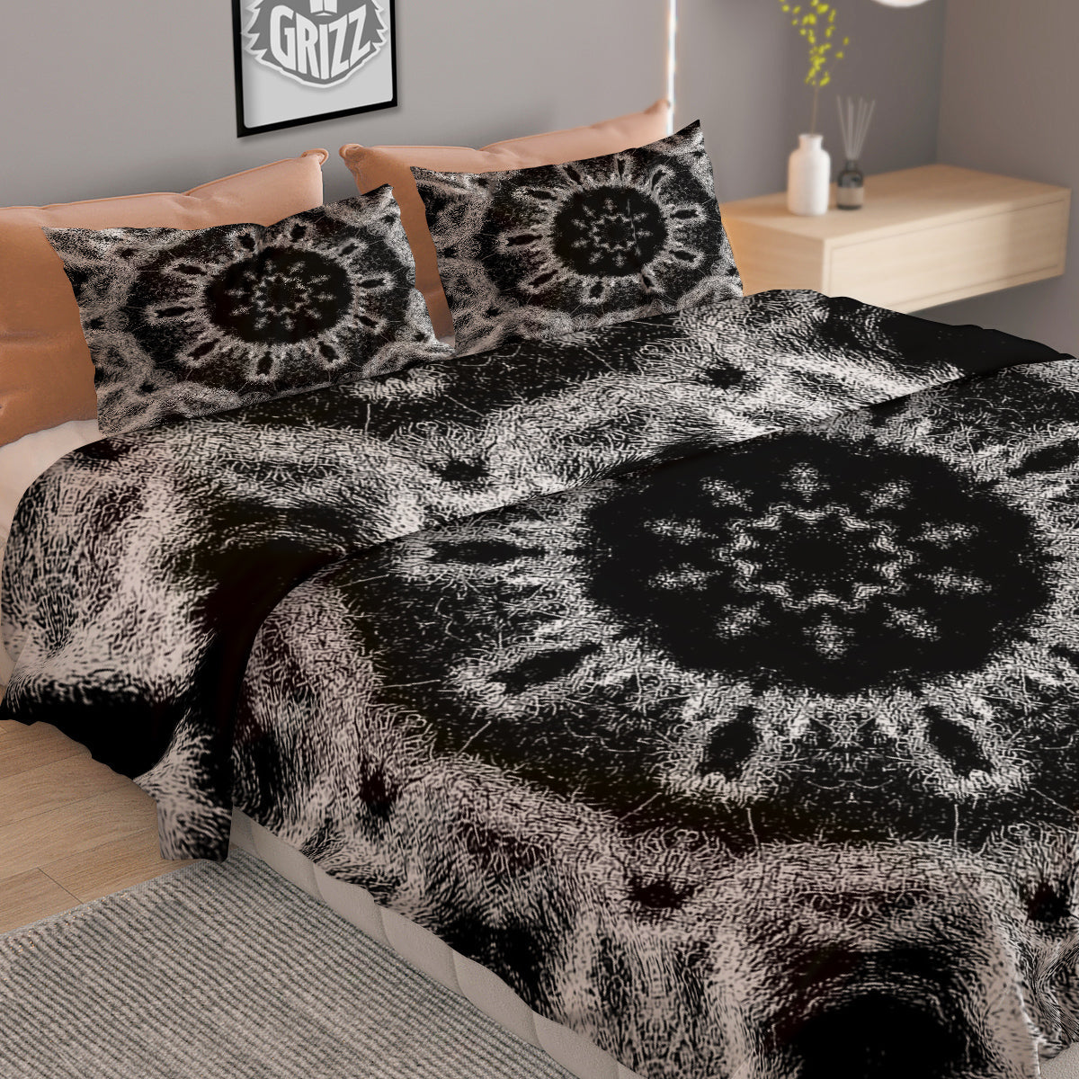 Kaleidoscope Cloud Dark Print Duvet Cover Bedding Set