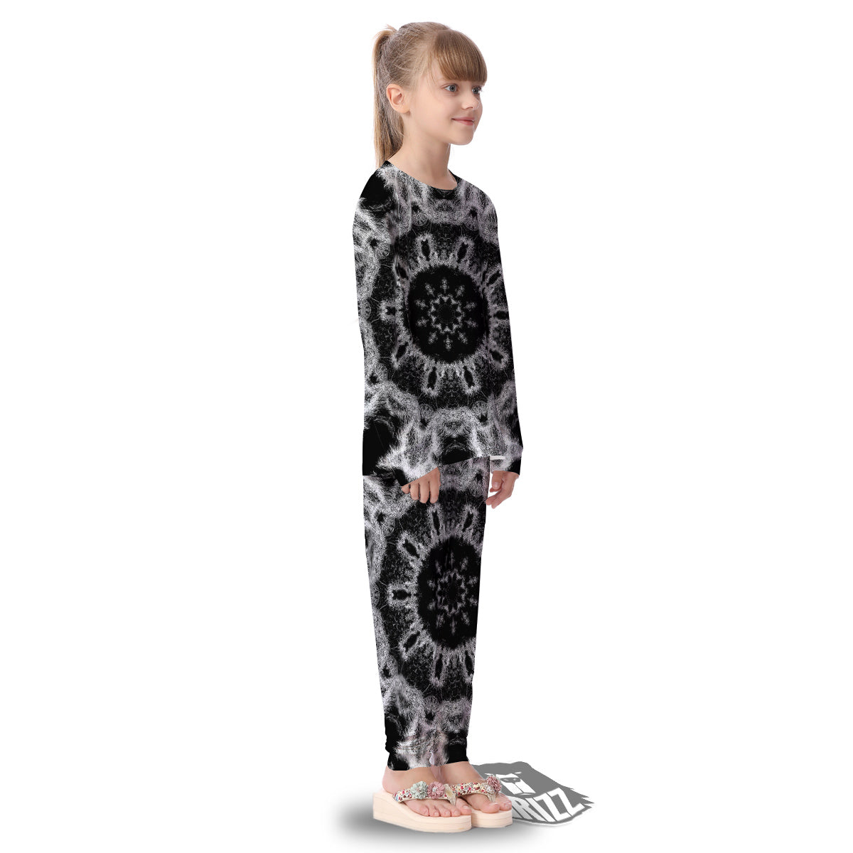 Kaleidoscope Cloud Dark Print Kid's Pajamas-grizzshop