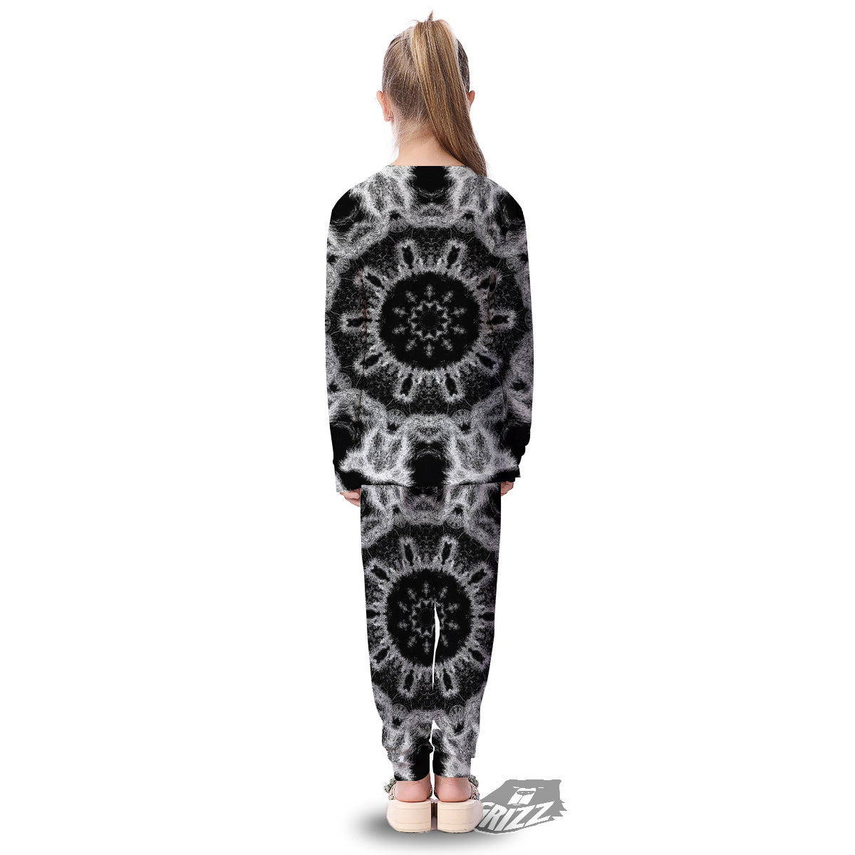 Kaleidoscope Cloud Dark Print Kid's Pajamas-grizzshop