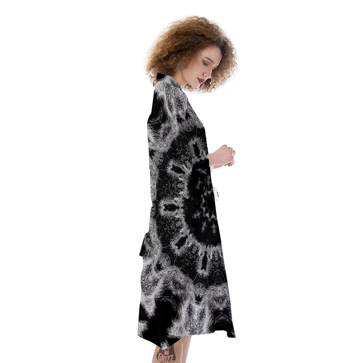Kaleidoscope Cloud Dark Print Kimono-grizzshop