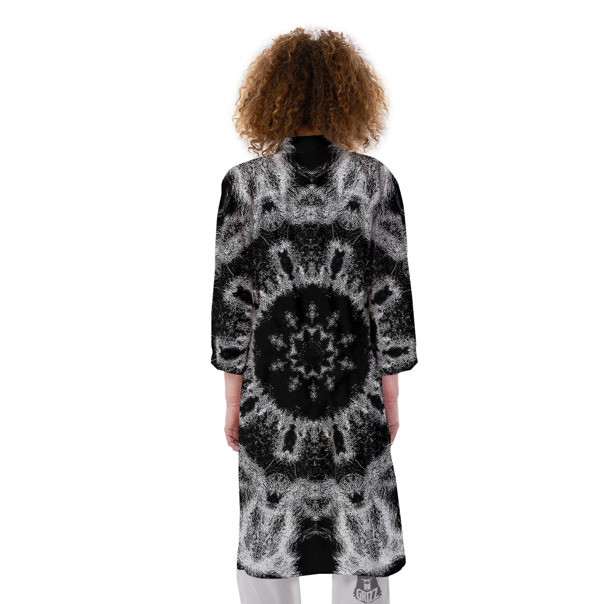 Kaleidoscope Cloud Dark Print Kimono-grizzshop
