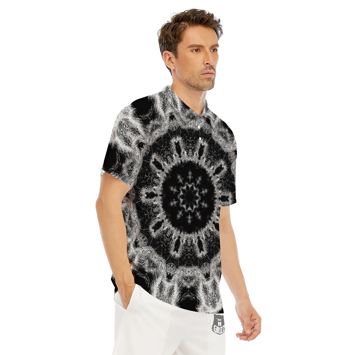Kaleidoscope Cloud Dark Print Men's Golf Shirts-grizzshop