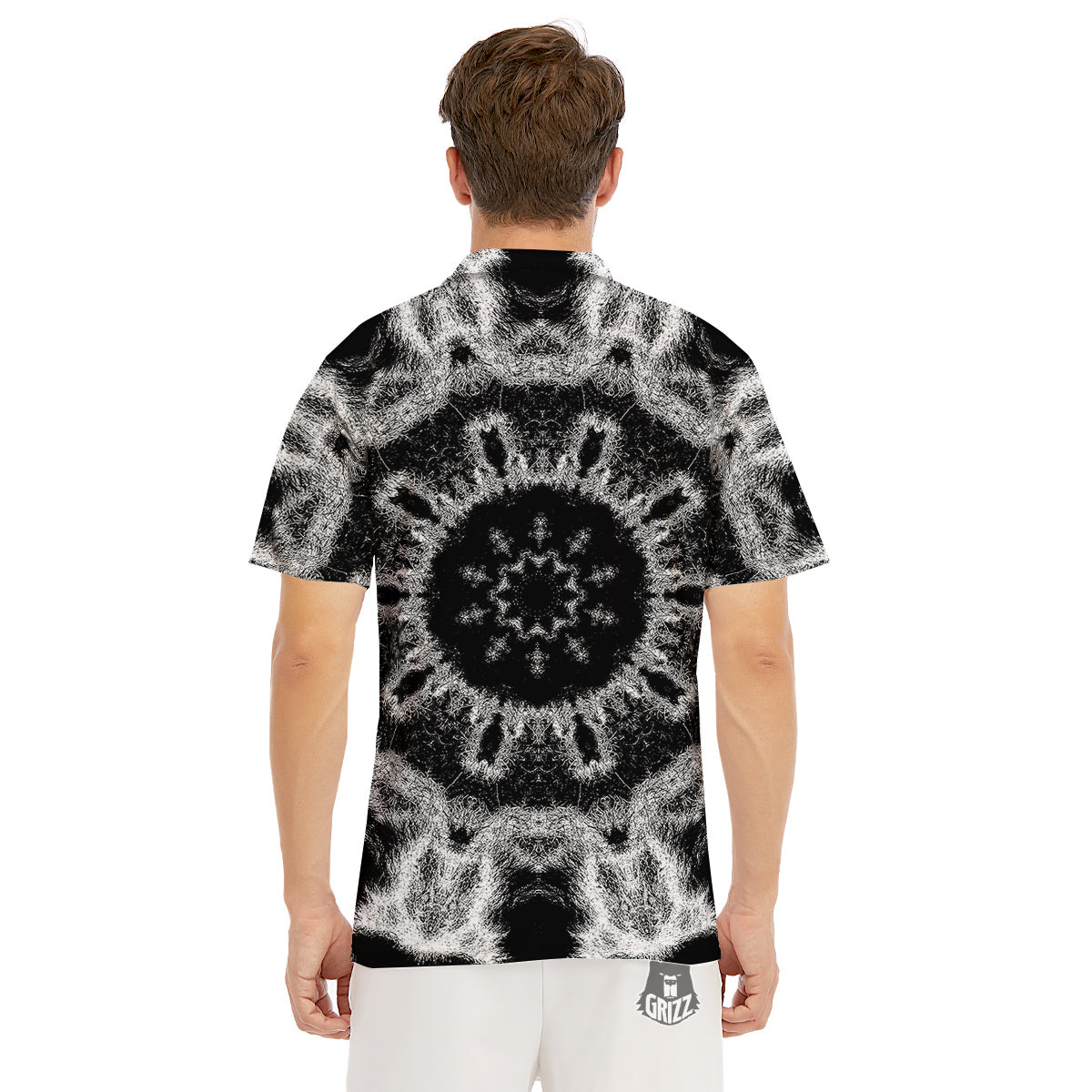 Kaleidoscope Cloud Dark Print Men's Golf Shirts-grizzshop