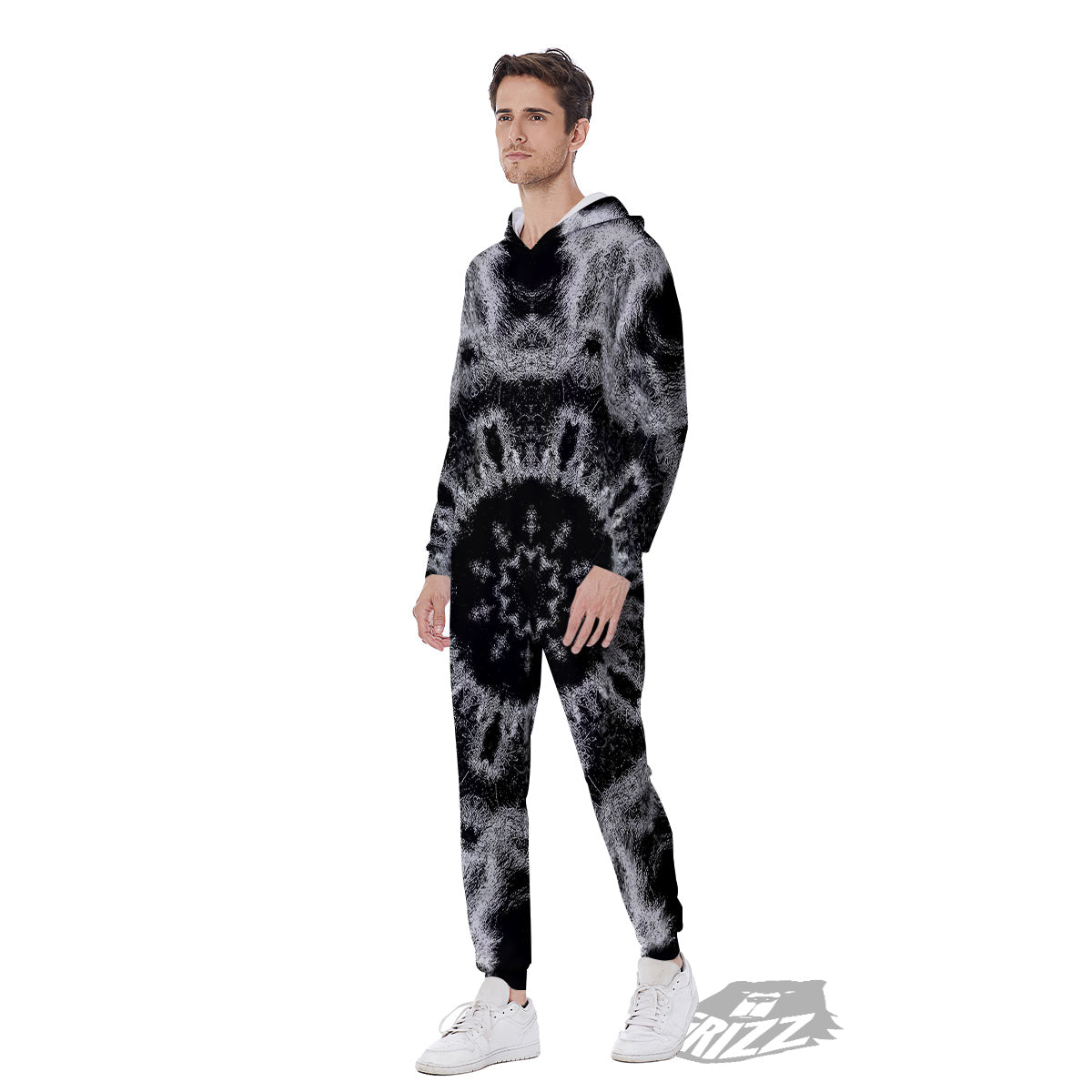 Kaleidoscope Cloud Dark Print Men's Jumpsuit-grizzshop
