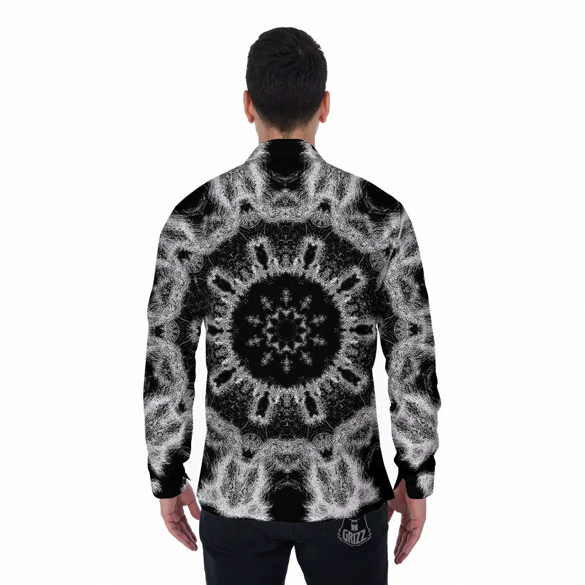 Kaleidoscope Cloud Dark Print Men's Long Sleeve Shirts-grizzshop